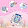 KONXISA For Tamagotchi Paradise Case Cover, Cartoon Shark Protective Case, Soft Silicone Protective Cover with Cute Lanyard for Kids Game Machine, Protective Shell with Dustproof and Shockproof, Pink view 4