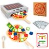 WOODMAM Pizza Toy Set, Montessori Realistic Play Food with Oven Box, Educational Learning Toys for Preschoolers Toddlers Age 3 4 5 6, Christmas Birthday Gift for Kids view 1