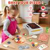 WOODMAM Pizza Toy Set, Montessori Realistic Play Food with Oven Box, Educational Learning Toys for Preschoolers Toddlers Age 3 4 5 6, Christmas Birthday Gift for Kids view 2