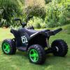 24V Kids Ride On ATV Quad, Electric 4 Wheeler with Spring Suspension, LED Headlights, Music, High/Low Speed, Off-Road Toy Vehicle, Ultimate Birthday for Boys Girls, Green view 3