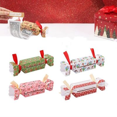 4PCS Christmas Surprise Money Pull Pouch, DIY Christmas Money Pull Pouch, Exploding M-oney Roll PullPouch, C-hristmas Party Cash Candy Gifts MoneyBox for Cash P-ull, Creative Ways to Give Money Gifts