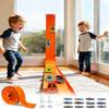 15Ft Flex Track Starter Set  Classic Extra Long Bendable Flexible Race Car Track, Rolls Up Racetrack Portable, Compatible with Diecast 1/64 Scale Cars Hot Wheels Matchbox, Kids 3+ Years-Orange view 1