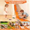 15Ft Flex Track Starter Set  Classic Extra Long Bendable Flexible Race Car Track, Rolls Up Racetrack Portable, Compatible with Diecast 1/64 Scale Cars Hot Wheels Matchbox, Kids 3+ Years-Orange view 4