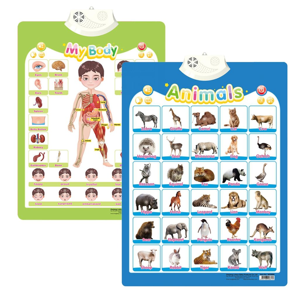 Alphabet Poster for Kids with Sound & Learning Modes, Electronic Wall Chart to Learn Arabic Letters, Numbers, and Words - Ideal Educational Tool (#16)