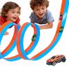 YHPANSHIZ 20-Foot Flexible Two-Color Racetrack with Suction Cup is a Portable Roll-up DIY Racetrack with Four 1/64 Die-cast Cars. Suitable for Boys and Girls Ages 3+. view 1