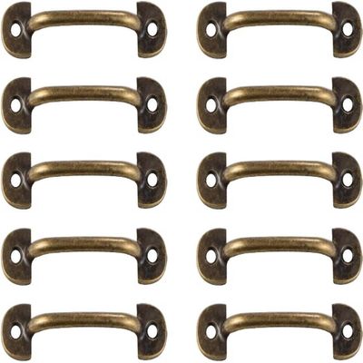 AGHSGDBCE Vintage Drawer Handles, 10pcs Antique Bronze Distance Drop Swing Handles Cabinet Knob Kitchen Hardware(Bronze)