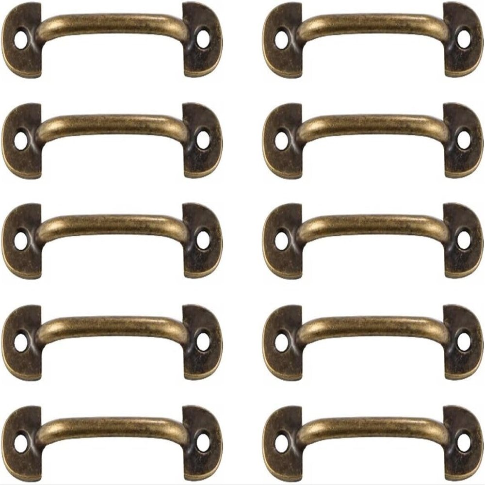 AGHSGDBCE Vintage Drawer Handles, 10pcs Antique Bronze Distance Drop Swing Handles Cabinet Knob Kitchen Hardware(Bronze)