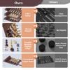 Woodronic Magnetic Chess Checkers Backgammon Set, 3 in 1 Magnetic Chess Game for Adult, Roll-up Portable Suede Board Game for Outdoor, Travel Backgammon Strategy Game Set for 2 Players, Dark Brown view 4
