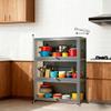 3-Tier Curio Display Cabinet, Storage Shelves with Acrylic Flip Door, Collectibles Toy Organizers Rack & Display Shelf, Bookshelf and Bookcase for Playroom,Gray,3 flip Doors view 2