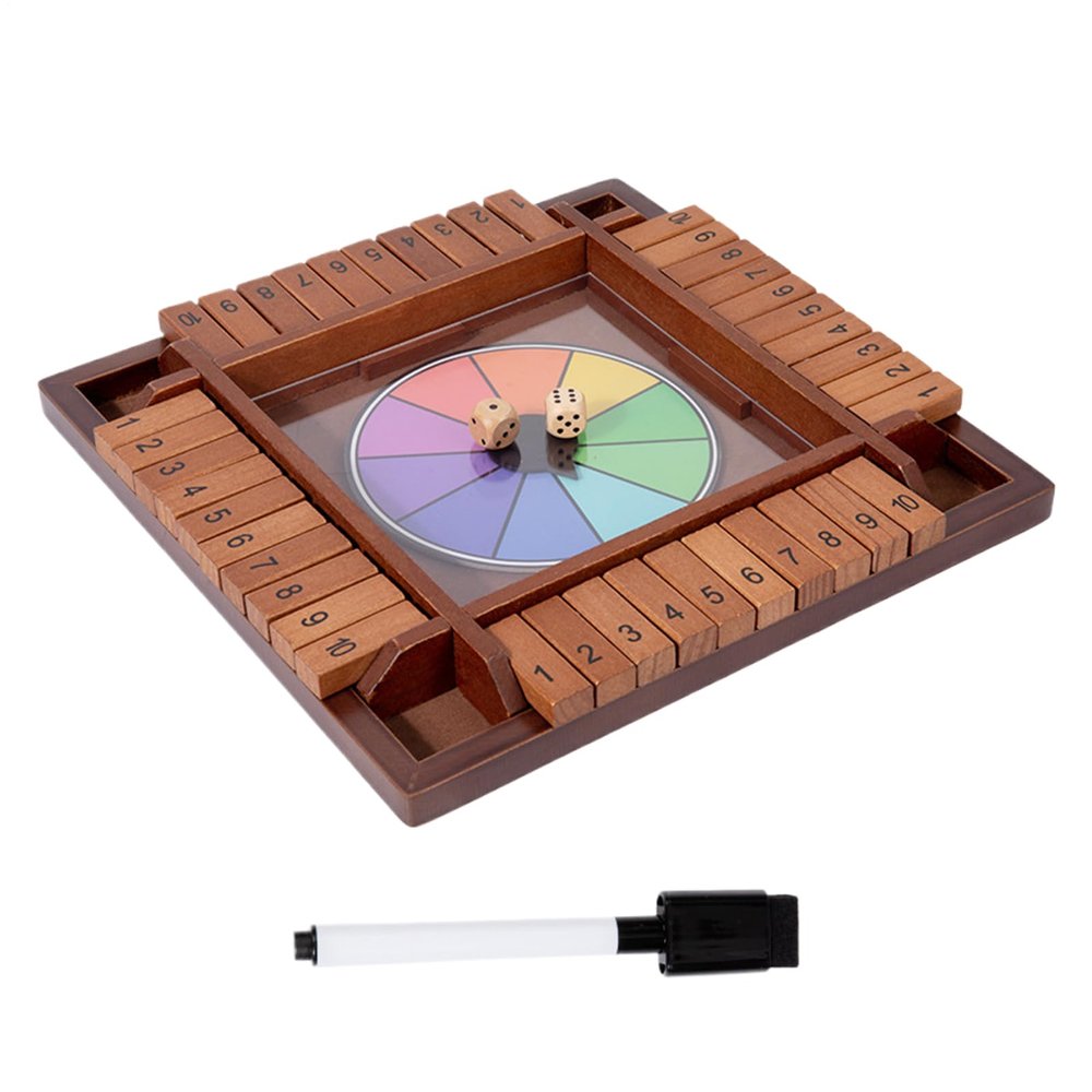 Dice Games Adults - 650g Wooden Board Game, Family Travel Toy, Four-Sided Number Game, Parent Child Fun Play | Portable Multiplayer Strategy Entertainment Home Party Gathering Student Men Women