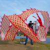BPGSLYX Dragon Dance Streamer - Outdoor Play Decor for Joyful Ambiancem,Fitness Streamer Square Exercise Dance Dragon Poi for Adults Seniors  (6m,red) view 2