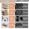 Woodronic Magnetic Chess Checkers Backgammon Set, 3 in 1 Magnetic Chess Game for Adult, Roll-up Portable Suede Board Game for Outdoor, Travel Backgammon Strategy Game Set for 2 Players, Beige view 4