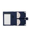 Leatherology Navy Blue Playing Card Case with Notepad Leather Travel Game Set with 2 Decks, Pen Loop & Snap Closure view 1