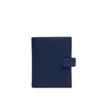 Leatherology Navy Blue Playing Card Case with Notepad Leather Travel Game Set with 2 Decks, Pen Loop & Snap Closure view 3