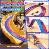 15 Ft Flexible Race Car Track for Kids, Double-Sided Racetrack with Suction Cups, Compatible with Diecast 1/64th Cars, Portable Roll Up DIY Track Set, Gift for Boys Girls Ages 3+ view 2