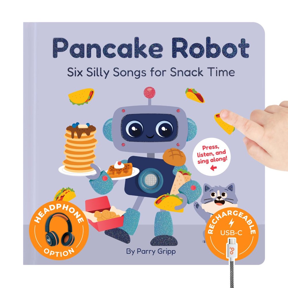 Cali's Books Pancake Robot by Parry Gripp Music Book Toddlers 1-3 Years Old - Food & Snack Songs Musical Book, Headphone Jack Sound Book, Singing Toy Children Girls Learning Song Toy Toddler Boys