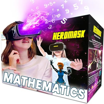 HeroMask VR Headset Math Games Gift for Kids 512 Multiplication, Times Tables, Addition, Mental Math & More | Award-Winning Virtual Reality Educational Toy for Birthday or Christmas