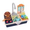 Aoaoy Kitchen Sink with Flowing Water Toy, Kids Kitchen Toy Set, Sink, Pot, Shovel, Circulating Water Outlet, Electric Dishwashing Utensils Playset, view 4