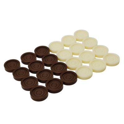 24 Piece Backgammon Chess Pieces Universal Game Accessory Stackable Board Game Pieces for Family Game Night- Brown White