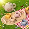 Silicone Tea Party Set | Toddler Tea Set with Silicone Teapot Cups Scoop,Role Play Toy Motor Skills Development for Birthday Christmas Holiday Celebrations view 3