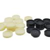 24 Piece Backgammon Chess Pieces Universal Game Accessory Stackable Board Game Pieces for Family Game Night- Black White view 4