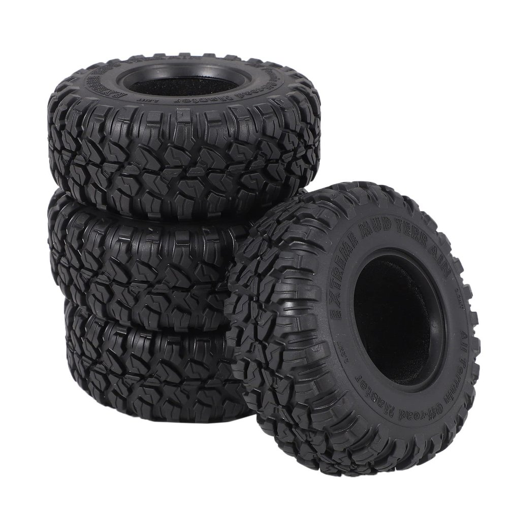 4pcs 118mm 2.2 Inch Rubber Tire Wheel Tyre Compatible with 1/10 RC Crawler Car Axial SCX10 Wraith Capra RR10 TRA-XXAS TRX4 D90