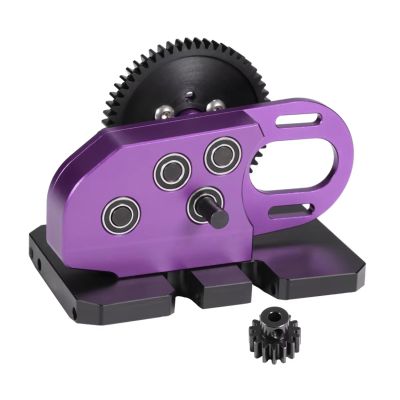 RC Modification Parts For SCX10 For Capra 1/10 Aluminum 2Low Transmission 30% Overdrive Gearbox With Delrin Skid Spur Gear RC Crawler Rigs For LCG For Chassis DIY(Purple)