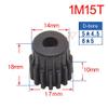1 Mod 15Teeth Steel Pinion Gear Motor Spur Gear with D-Shape Bore 5x4.5mm Outer Dia 17mm view 2