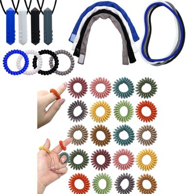 16 Pack Stretchy Coil Bracelets and 20 Pack Finger Rings