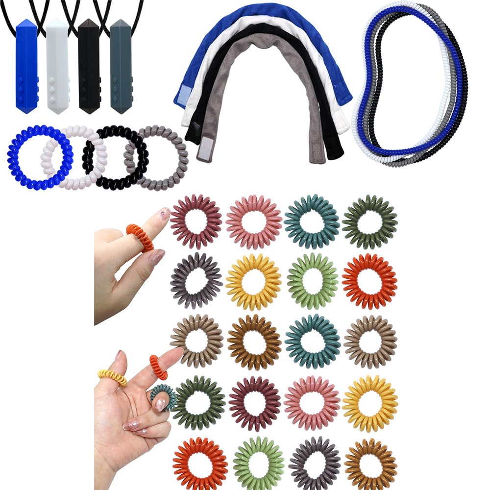 16 Pack Stretchy Coil Bracelets and 20 Pack Finger Rings