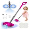 BLAXTEM Kids Electric Spray Spin Mop Toy, Rechargeable Cordless Electric Mop W/ Water Sprayer & LED Headlight for Children Boys & Girls, Cleaning Toy for Pretend Play (Rose Red) view 1