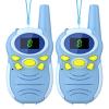 Walkie Talkies for Kids 2 Pack - Boys Girls Christmas Toys Birthday Gifts for Age 4-6 6-8 Year Old Kid Presents - Rechargeable Long Range 2 Way Radio Flashlight Blue Outdoor Toy Camping Hiking view 1