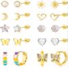 Screw Flat Back Hypoallergenic Earrings for Girls Toddler Baby Kids Jewelry for Teens Stainless Steel view 1