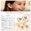 Screw Flat Back Hypoallergenic Earrings for Girls Toddler Baby Kids Jewelry for Teens Stainless Steel view 2