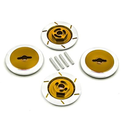 4PCS Metal 12mm Wheel Hex Hub Adapter Brake Disc Compatible with Tami-ya TT01 TT02 HPI HSP 94123 Sakura D4 1/10 RC On Road Racing Car(Yellow)