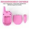 Walkie Talkies for Kids 2 Pack - Boys Girls Christmas Toys Birthday Gifts for Age 4-6 6-8 Year Old Kid Presents - Rechargeable Long Range 2 Way Radio Flashlight Pink Outdoor Toy Camping Hiking view 2