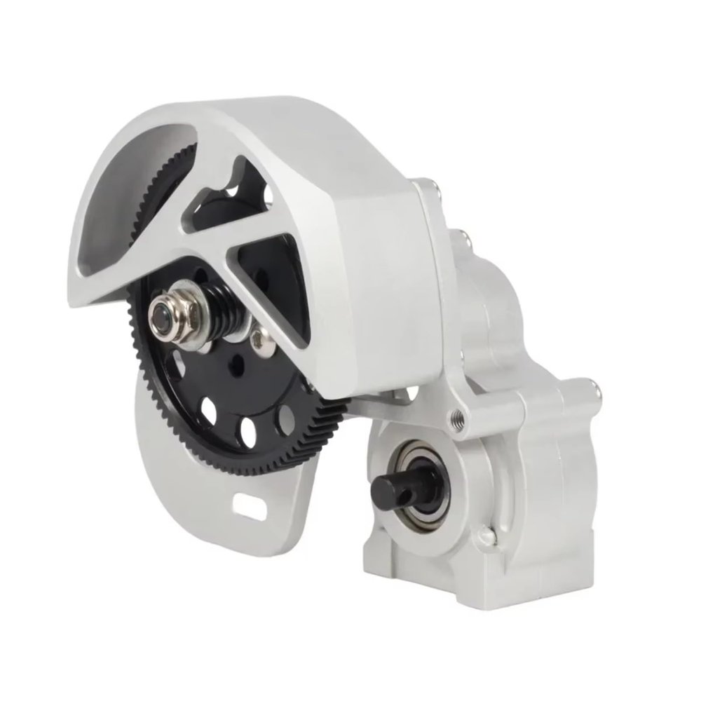 RC Car Parts Compatible with Axial SCX-10 II SMT10 AX10 VS4-10 1/10 RC Crawler Car Upgrade Parts for Chassis Complete 3 Gear Transmission Gearbox Set(Silver)