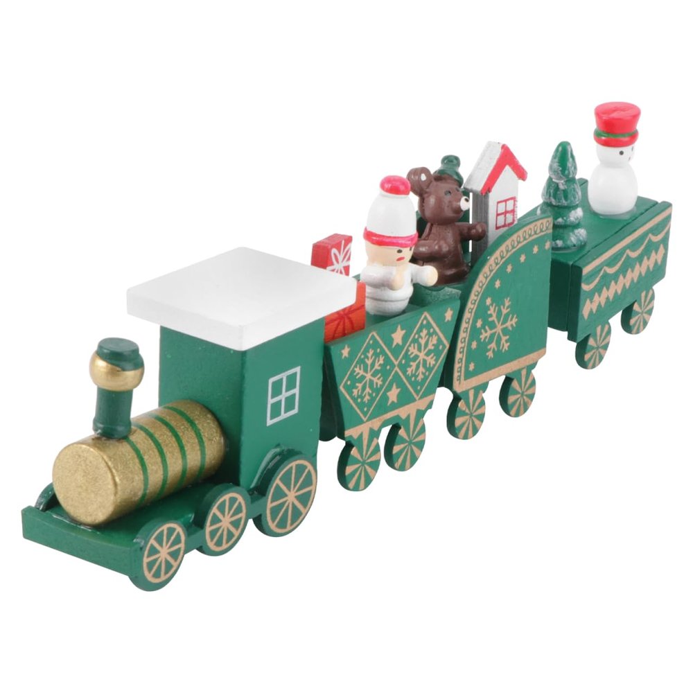 jojofuny Wooden Christmas Train - Christmas Train Decoration, Xmas Tabletop Decor for Festival Party, 8.26 x 1.57 inch