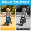 MUKIDY 12V Kids Motorcycle w/Treaded Tires, 3.1mph Top Speed Electric Bike for Kids, Training Wheels, Music & Bluetooth, Spring Suspension, Age 3-8 Year Old, Bule view 4