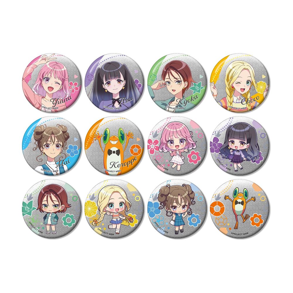 Front Hashi Witches Trading Glitter Tin Badges Box of 12