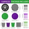 150pcs Monster Truck Birthday Plates Napkins Monster Truck Birthday Party Decorations Paper Cups Disposable Tableware Set for Kids Party Supplies Serve 30 Guests view 3