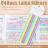 640 Pcs Mahjong Card Line Finder Highlighter Tape, Mahjong Line Highlighter Stripe, Transparent Sticky Card Markers Tabs, Mahjong Game Rule Reader, Reusable & No Adhesive Residue (Solid color + Lines) view 3