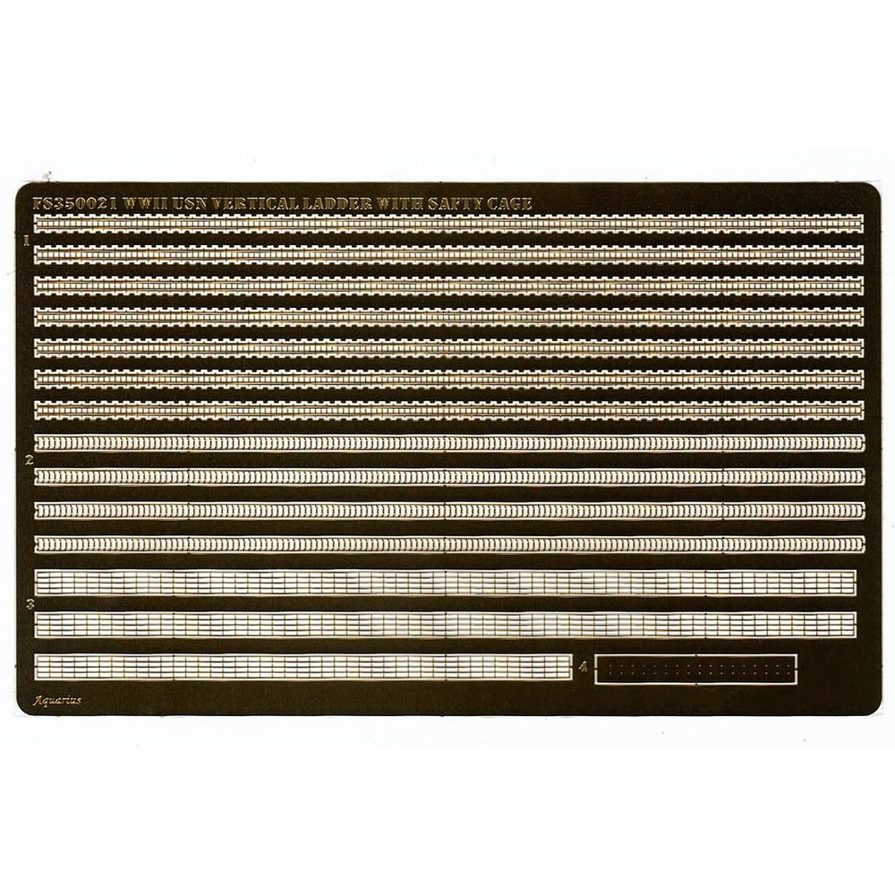 1/350 Scale WWII US Navy Vertical Ladders with Safety Cages Photo-Etched Metal Upgrade Parts for Warship Model Kits