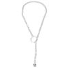 ZYIBPMSJKQCFK Metal Chain Circle Necklace With Pendant ,silvery,54cm view 1