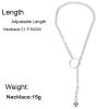 ZYIBPMSJKQCFK Metal Chain Circle Necklace With Pendant ,silvery,54cm view 3