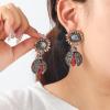 5.6 * 2.7cm Bohemian Insect Flower Retro Style Earrings,Brown,5.6 * 2.7cm view 3