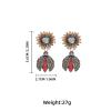 5.6 * 2.7cm Bohemian Insect Flower Retro Style Earrings,Brown,5.6 * 2.7cm view 4