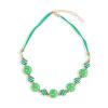 ZYIBPMSJKQCFK Christmas Beaded Wooden Bead Collarbone Chain Necklace ,green,44+6.5cm view 1
