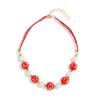 ZYIBPMSJKQCFK Christmas Beaded Wooden Bead Collarbone Chain Necklace ,green,44+6.5cm view 2