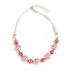 ZYIBPMSJKQCFK Christmas Beaded Wooden Bead Collarbone Chain Necklace ,green,44+6.5cm view 3